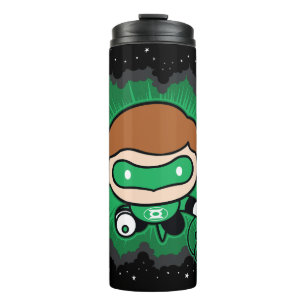 Chibi Green Lantern vliegt door de ruimte Thermosbeker
