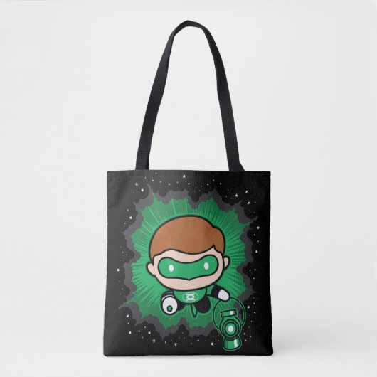 Chibi Green Lantern vliegt door de ruimte Tote Bag (Voorkant)