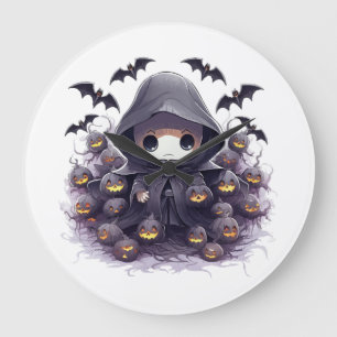 Chibi Grim Reaper Halloween - Aardige Donkere Fant Grote Klok