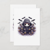 Chibi Grim Reaper Halloween - Schattige Dark Fanta Bedankkaart (Voorkant / Achterkant)