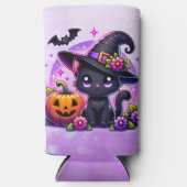 Chibi Halloween Zwarte Kat en Pompoen Gepersonalis (Voorkant)