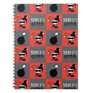 Chibi Harley Quinn Checker Pattern Notitieboek