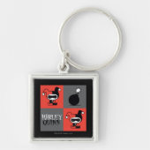 Chibi Harley Quinn Checker Pattern Sleutelhanger (Voorkant)