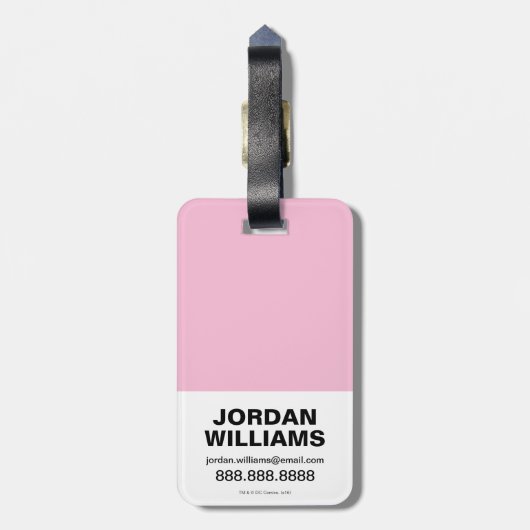 Chibi Harley Quinn en Chibi Catoman met katten Bagagelabel (Achterkant verticaal)