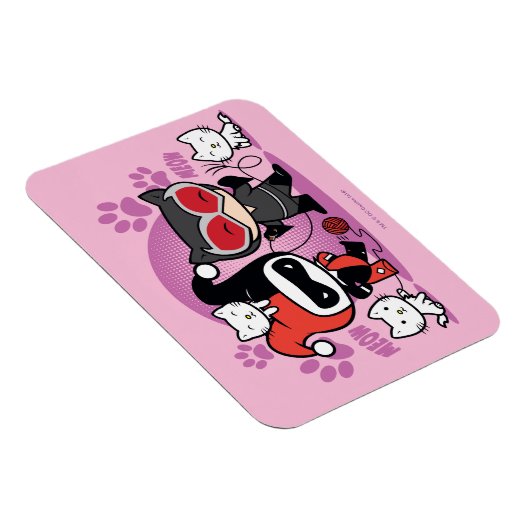 Chibi Harley Quinn en Chibi Catoman met katten Magneet (Rechterzijde)