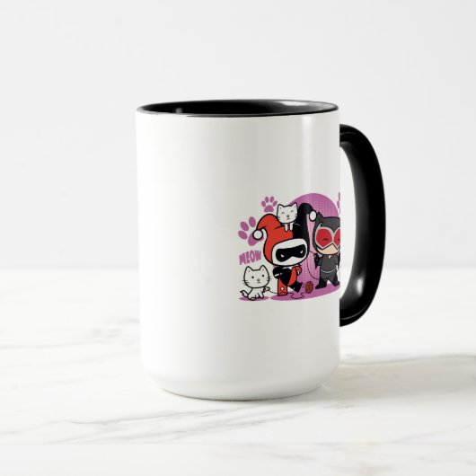 Chibi Harley Quinn en Chibi Catoman met katten Mok (Voorkant rechts)