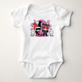 Chibi Harley Quinn en Chibi Catoman met katten Romper (Voorkant)