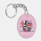 Chibi Harley Quinn en Chibi Catoman met katten Sleutelhanger (Voorkant Links)