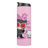 Chibi Harley Quinn en Chibi Catoman met katten Thermosbeker (Geroteerd rechts)