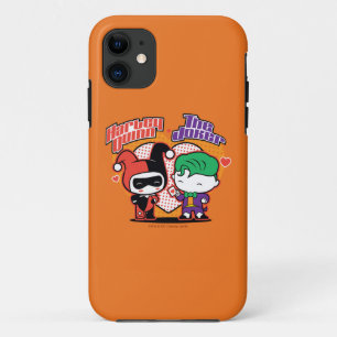 Chibi Harley Quinn en Chibi Joker Hearts iPhone 11 Hoesje