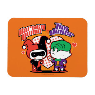 Chibi Harley Quinn en Chibi Joker Hearts Magneet