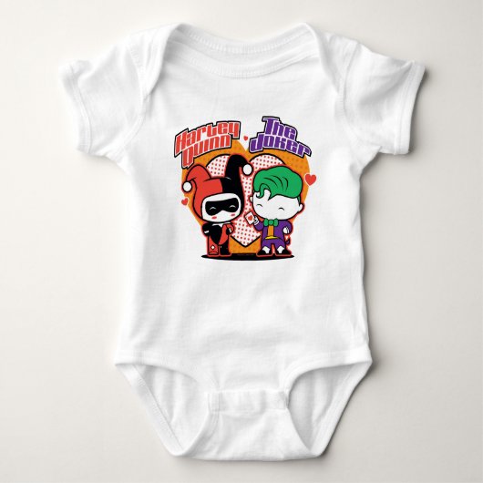 Chibi Harley Quinn en Chibi Joker Hearts Romper (Voorkant)
