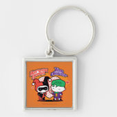 Chibi Harley Quinn en Chibi Joker Hearts Sleutelhanger (Voorkant)