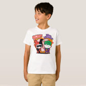 Chibi Harley Quinn en Chibi Joker Hearts T-shirt (Voorkant volledig)
