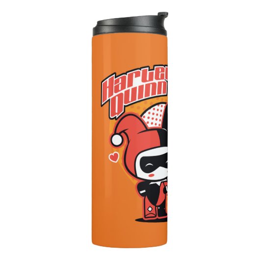 Chibi Harley Quinn en Chibi Joker Hearts Thermosbeker (Gedraaid links)