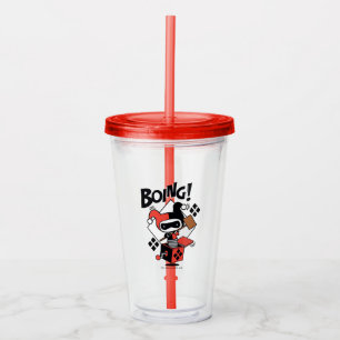 Chibi Harley-Quinn-In-A-Box met Hammer Acryl Drinkbeker