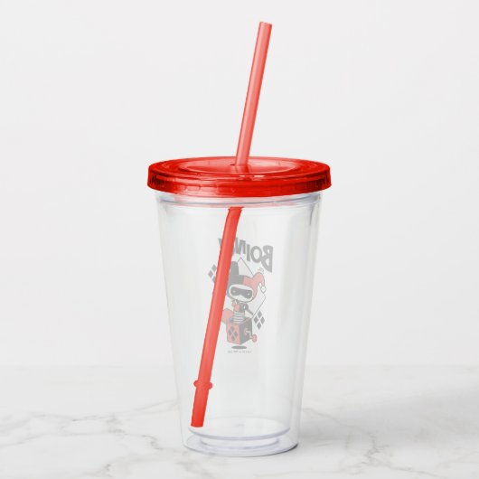 Chibi Harley-Quinn-In-A-Box met Hammer Acryl Drinkbeker (Achterkant)