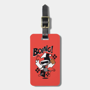 Chibi Harley-Quinn-In-A-Box met Hammer Bagagelabel