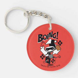 Chibi Harley-Quinn-In-A-Box met Hammer Sleutelhanger