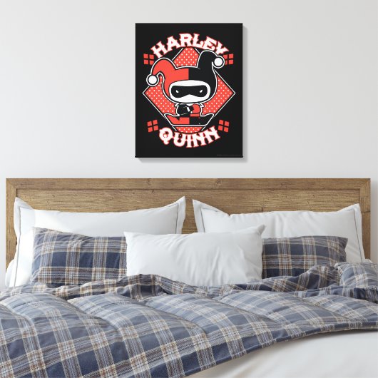 Chibi Harley Quinn Splits Canvas Afdruk (Insitu (Slaapkamer))