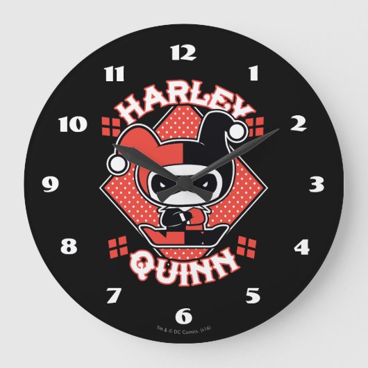 Chibi Harley Quinn Splits Grote Klok (Voorkant)