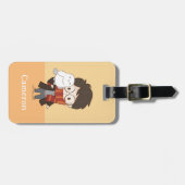 Chibi HARRY POTTER™ & Hedwig Bagagelabel (Voorkant horizontaal)