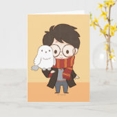 Chibi HARRY POTTER™ & Hedwig Kaart (Gele Bloem)