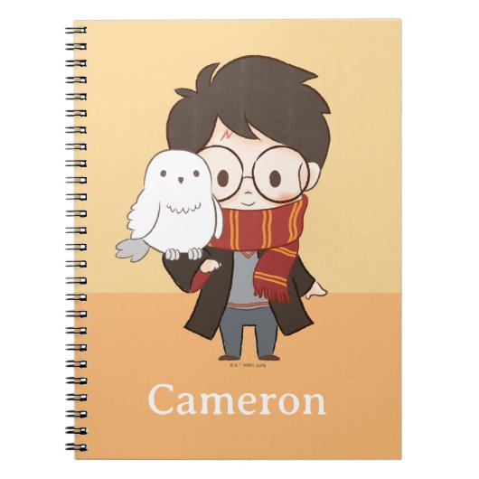 Chibi HARRY POTTER™ & Hedwig Notitieboek (Voorkant)