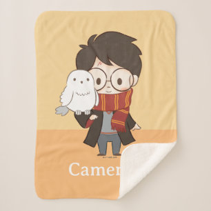 Chibi HARRY POTTER™ & Hedwig Sherpa Deken