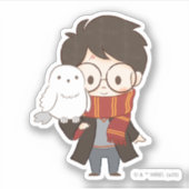 Chibi HARRY POTTER™ & Hedwig Sticker (Voorkant)