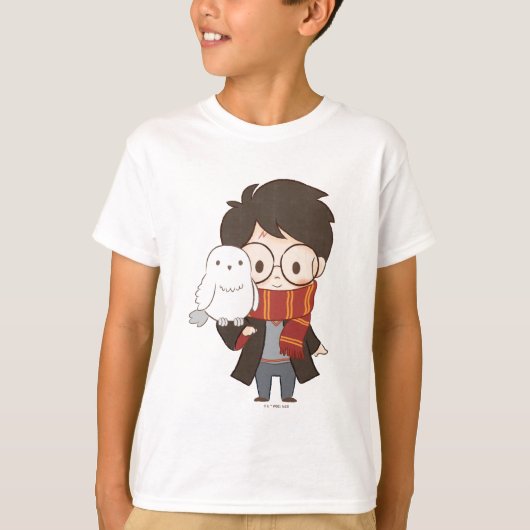 Chibi HARRY POTTER™ & Hedwig T-shirt (Voorkant)