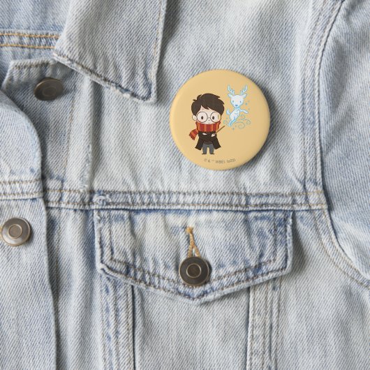 Chibi HARRY POTTER™ Patronus Ronde Button 5,7 Cm (In situ)