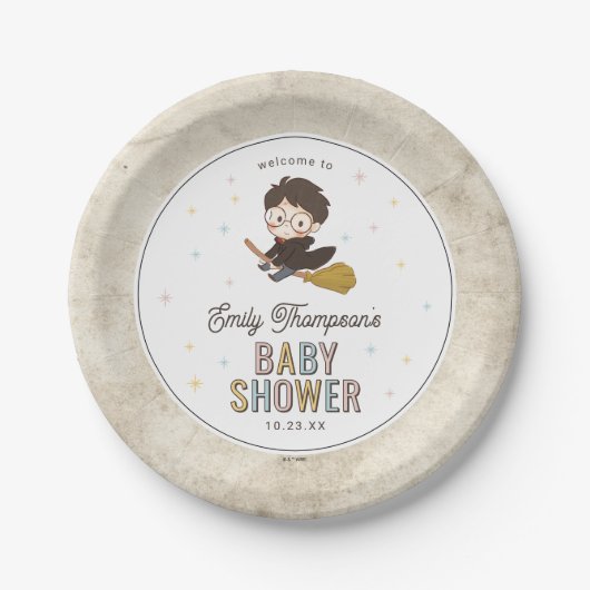Chibi Harry Potter Wizard Baby Shower Papieren Bordje (Voorkant)