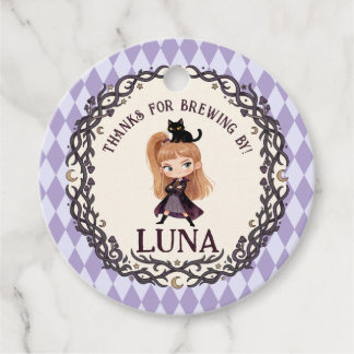 Chibi Heks Eerste Verjaardagsuitnodiging Waterverf Bedankjes Labels