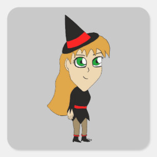 chibi heks vierkante sticker