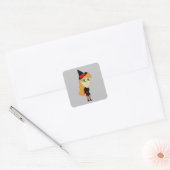 chibi heks vierkante sticker (Envelop)