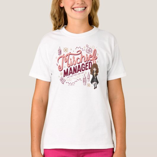 Chibi Hermelien "Mischief Managed" T-shirt (Voorkant)
