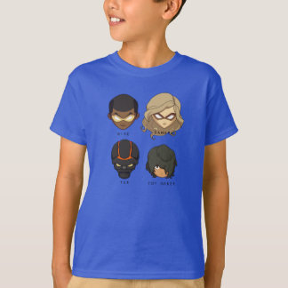 Chibi Heroes 3/4 Sleeve T-Shirt (zwart)