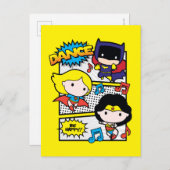 Chibi Heroes Dancing Briefkaart (Voorkant / Achterkant)
