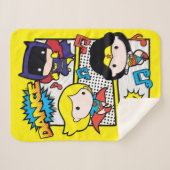 Chibi Heroes Dancing Sherpa Deken (Voorkant (horizontaal))