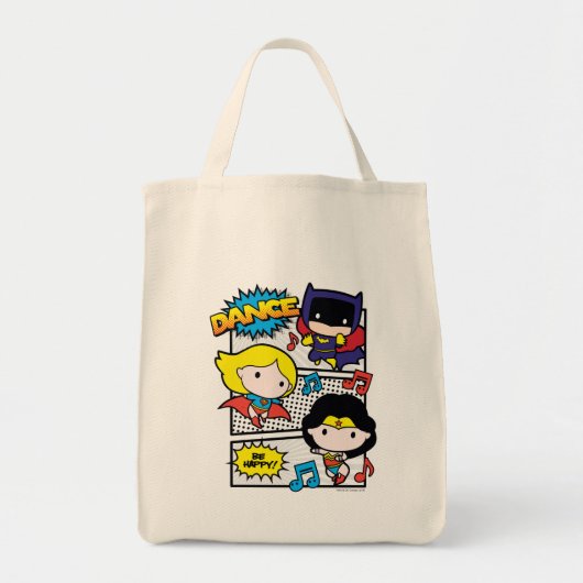 Chibi Heroes Dancing Tote Bag (Voorkant)