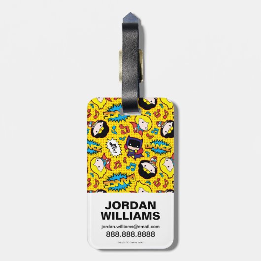 Chibi Heroine Dance Pattern Bagagelabel (Achterkant verticaal)