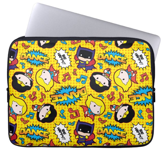Chibi Heroine Dance Pattern Laptop Sleeve (Voorkant)