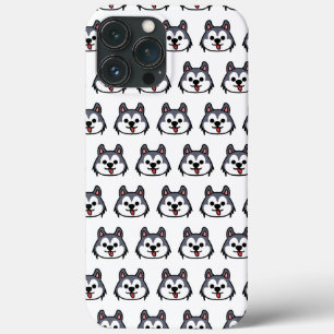 Chibi Husky patern - tekenfilmhondstijl iPhone 13 Pro Max Hoesje