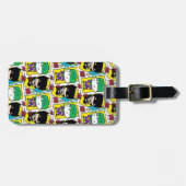 Chibi Joker en Batman-spelkaartpatroon Bagagelabel (Voorkant horizontaal)