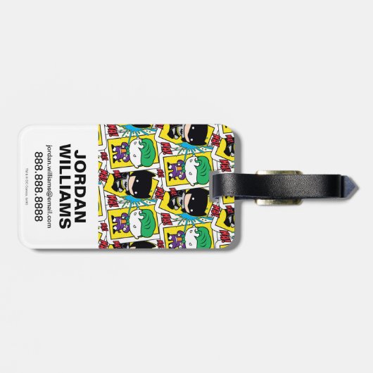 Chibi Joker en Batman-spelkaartpatroon Bagagelabel (Achterkant horizontaal)