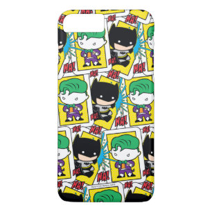 Chibi Joker en Batman-spelkaartpatroon iPhone 8 Plus / 7 Plus Hoesje