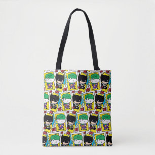 Chibi Joker en Batman-spelkaartpatroon Tote Bag