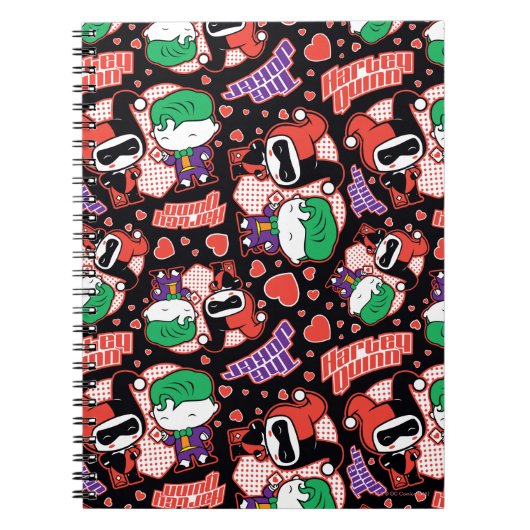 Chibi Joker en Harley Heart Pattern Notitieboek (Voorkant)