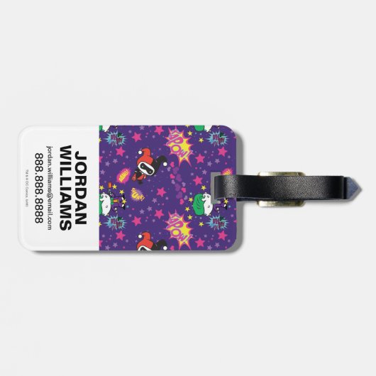 Chibi Joker en Harley Pattern Bagagelabel (Achterkant horizontaal)